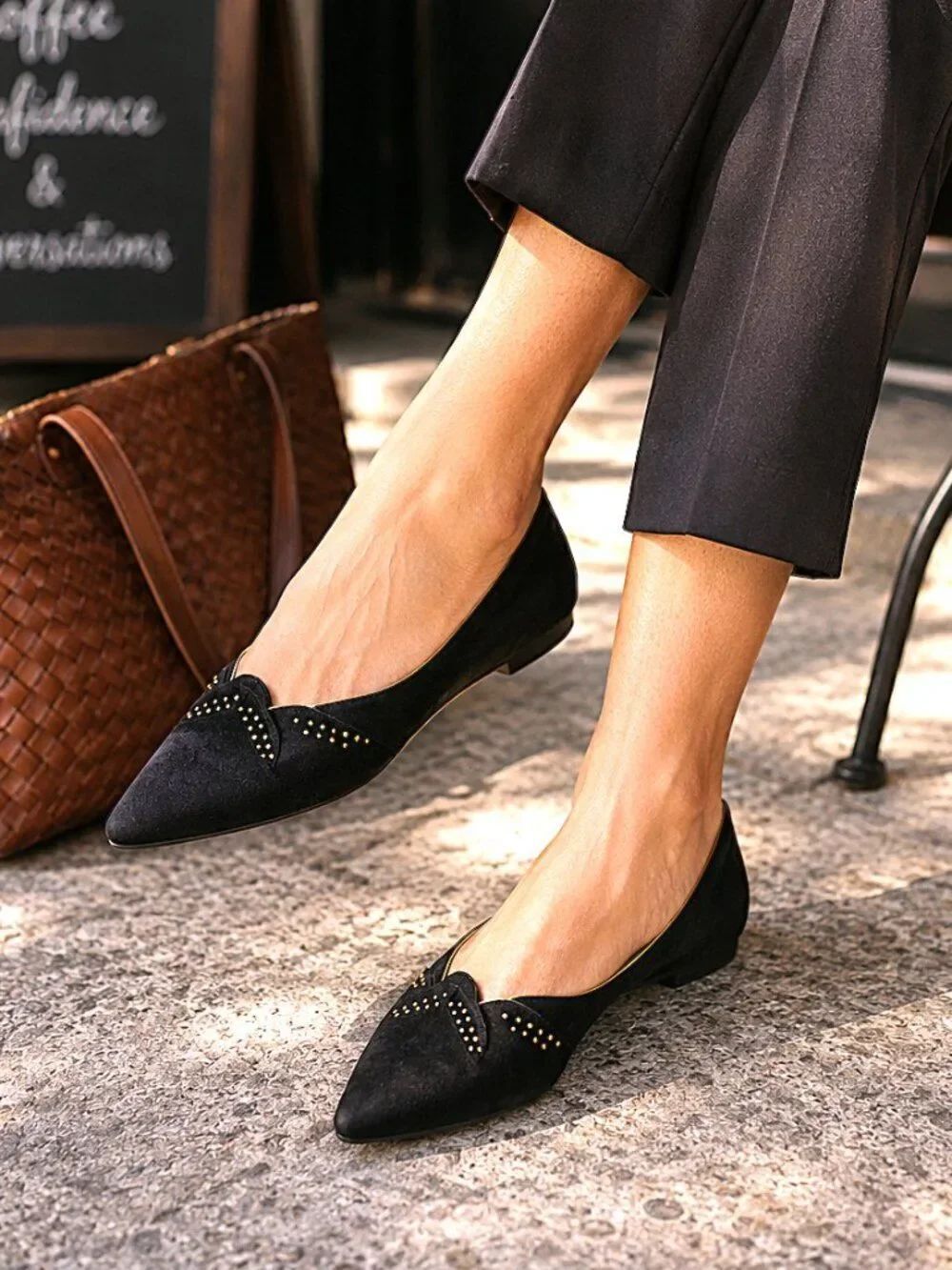 💍Sesto Meucci Black suede Flats